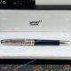 AAA Copy Montblanc Le Petit Prince Solitaire Doué LeGrand Fountain M 145 Blue Silver Barrel (4)_th.jpg